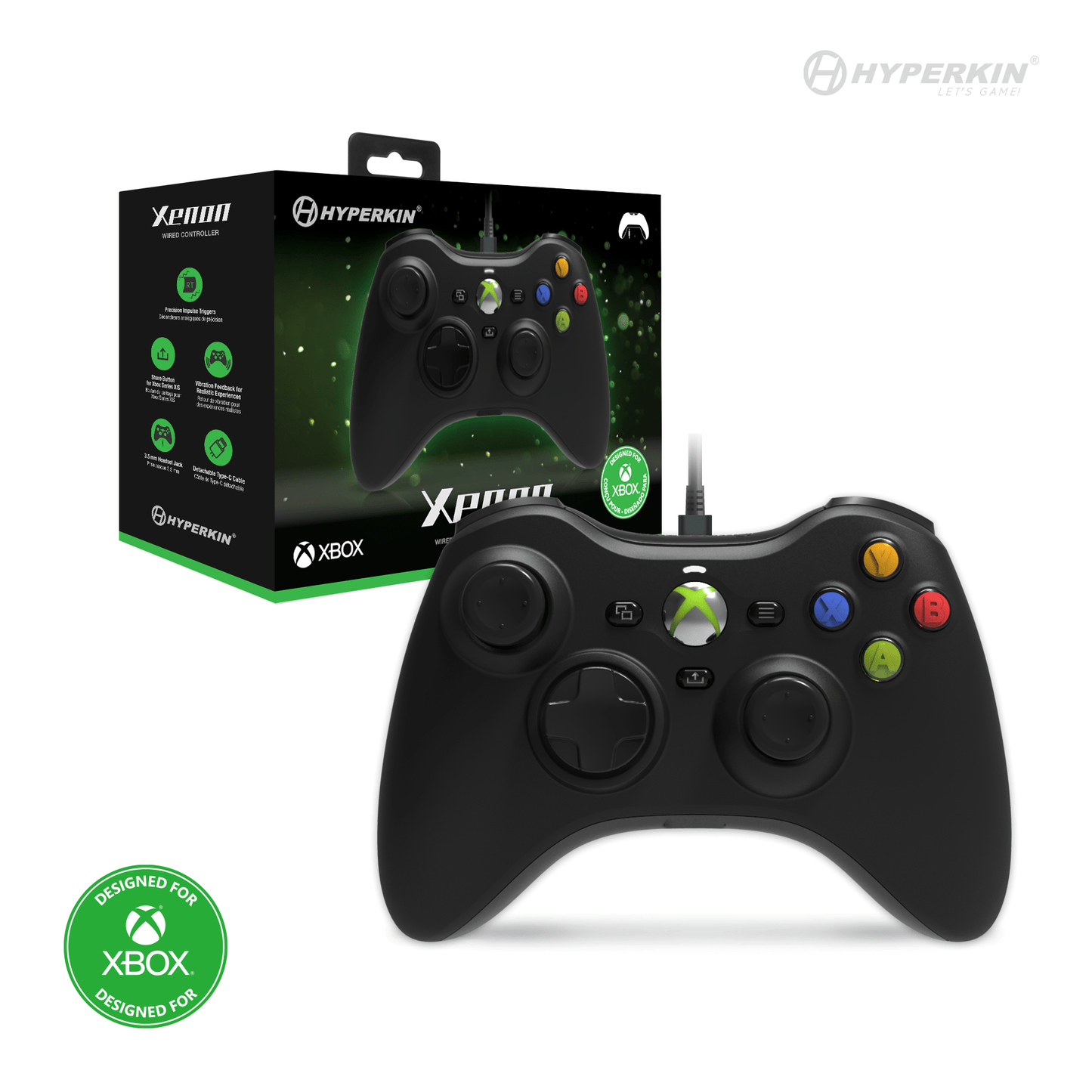 Hyperkin Xenon Wired Controller for Xbox Series X|S/Xbox One - Black