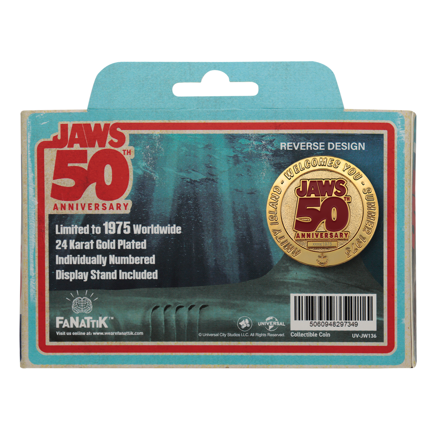 Jaws 50th Anniversary 24k Gold Plated Presentation Coin- Limited Edition