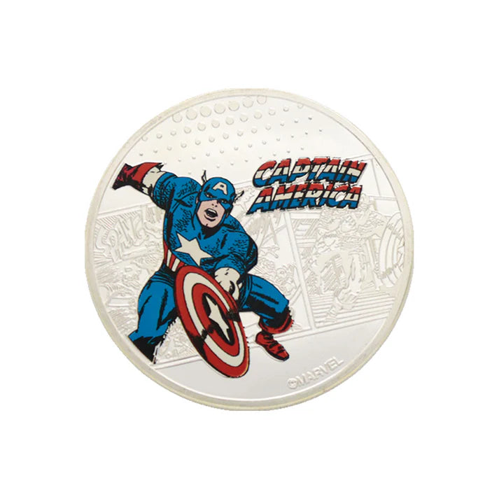 Marvel Limited Edition .999 Silver Plated Captain America Collectible Coin