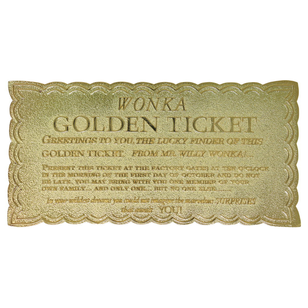 Willy Wonka and the Chocolate Factory Collector's Edition Replica Golden Ticket