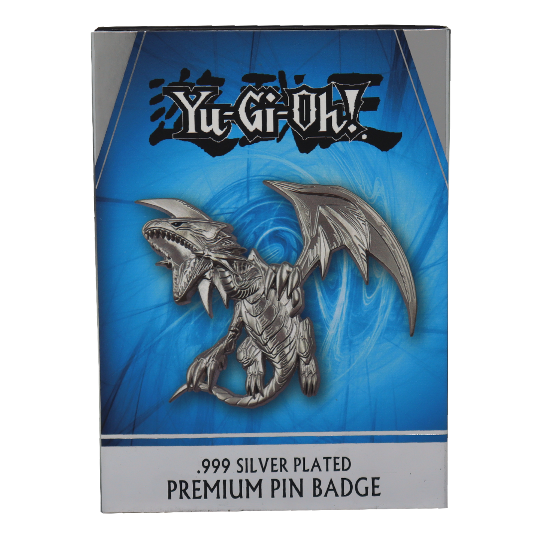 Yu-Gi-Oh! Limited Edition Blue Eyes White Dragon .999 Silver Plated XL Pin Badge