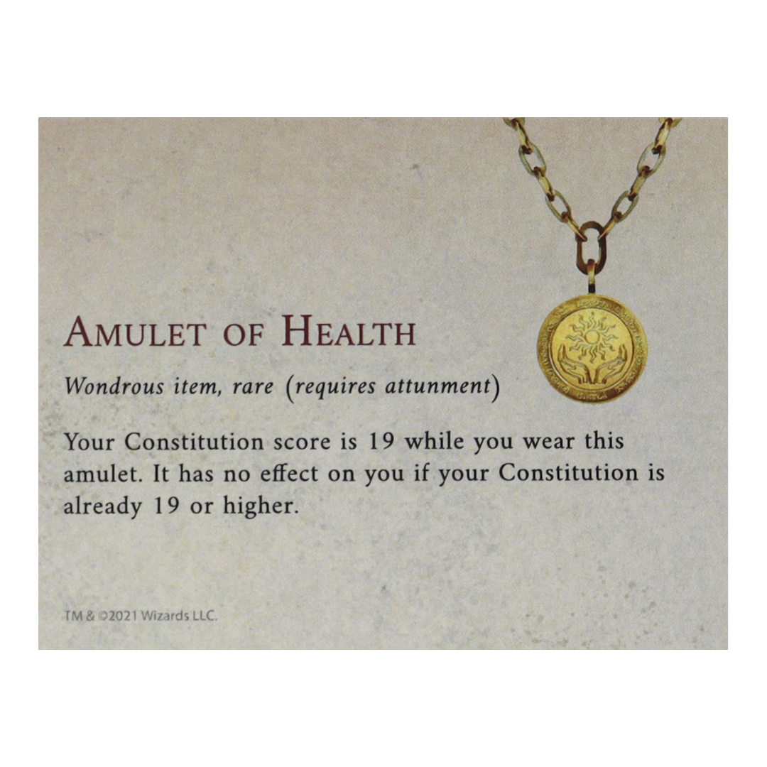 Dungeons & Dragons 24k Gold Plated Amulet of Health Medallion