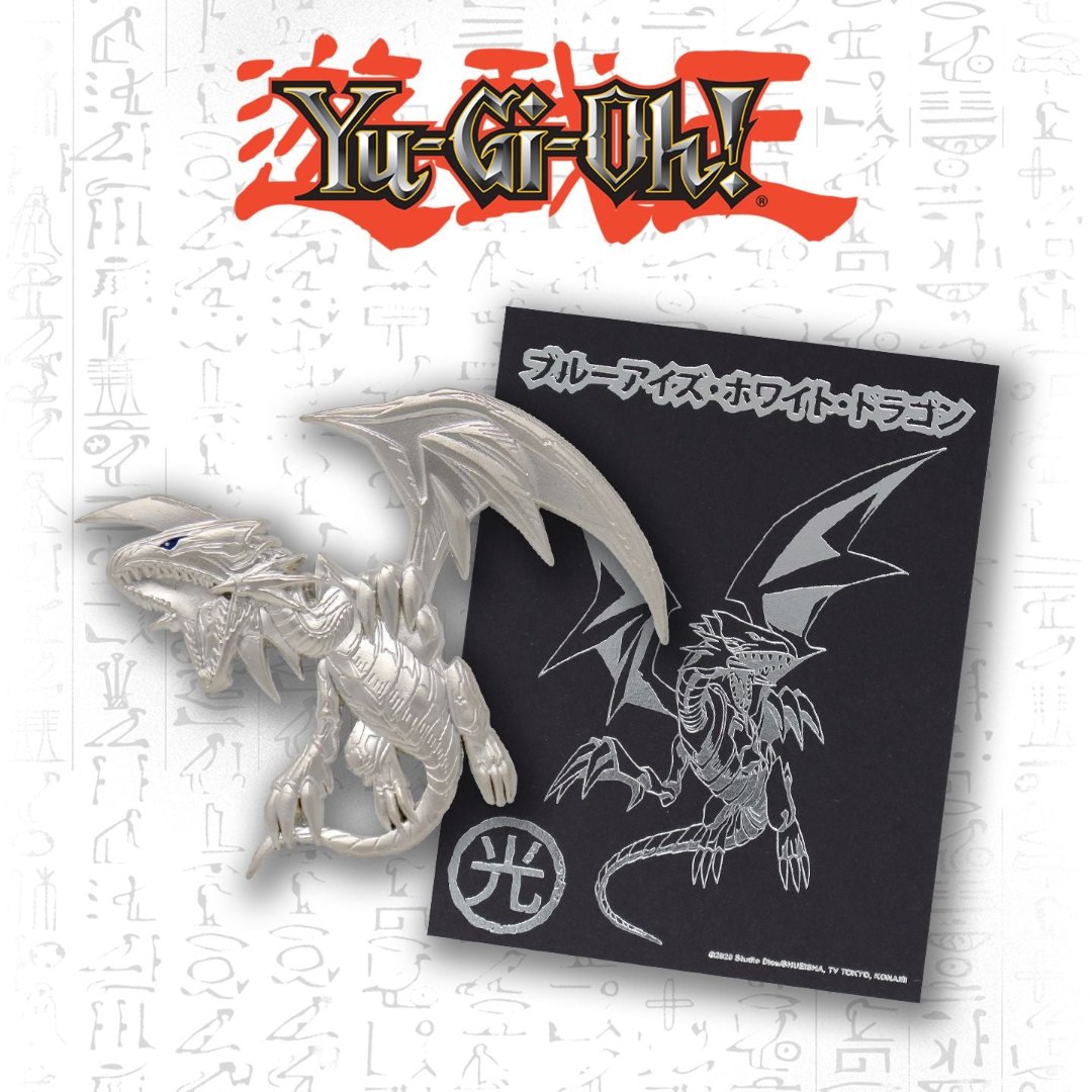 Yu-Gi-Oh! Limited Edition Blue Eyes White Dragon .999 Silver Plated XL Pin Badge