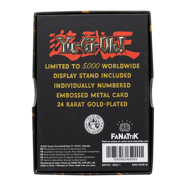 Yu-Gi-Oh! Limited Edition 24k Gold Plated Stardust Dragon Metal Card