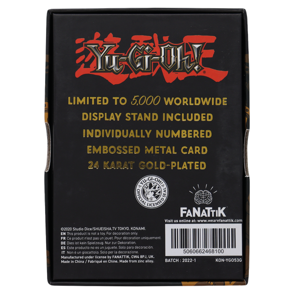 Yu-Gi-Oh! Limited Edition 24k Gold Plated Celtic Guardian Metal Card