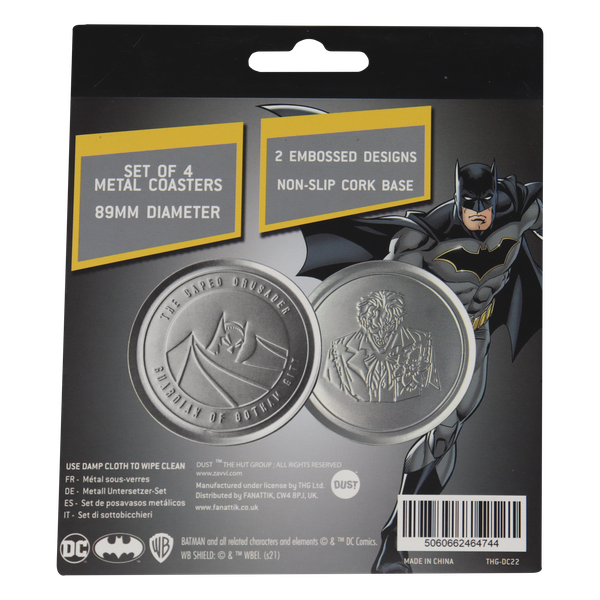 DC Comics Batman Set of 4 Embossed Metal Coasters