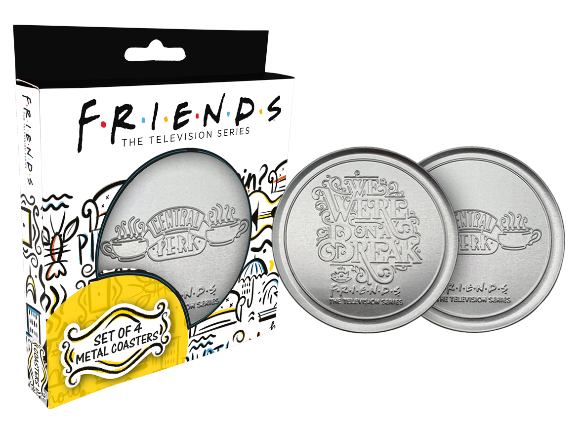 Friends Set of 4 Embossed Metal Coasters