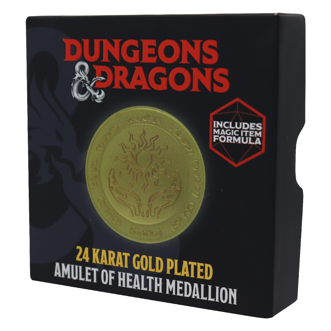 Dungeons & Dragons 24k Gold Plated Amulet of Health Medallion