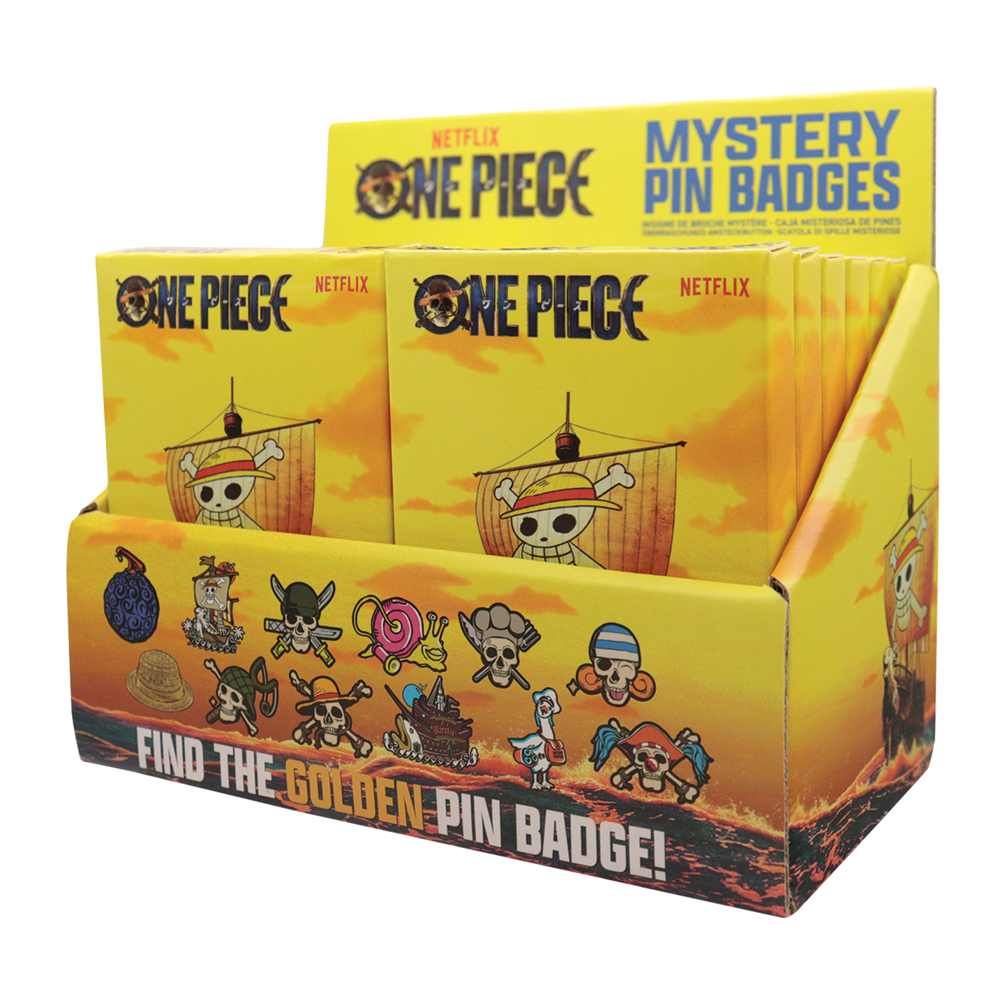 One Piece Mystery Pin Badge CDU Containing 12 Blind Boxes