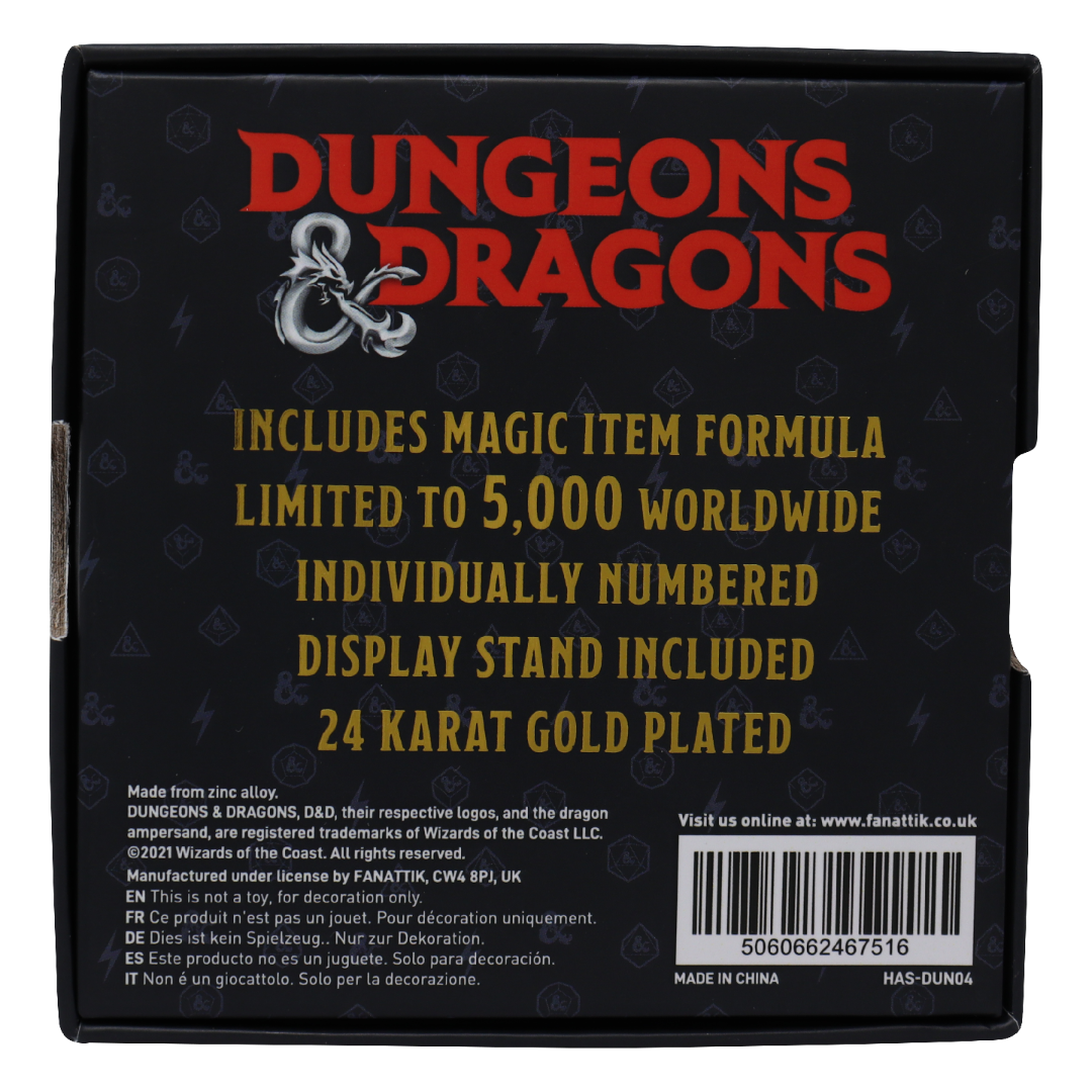 Dungeons & Dragons 24k Gold Plated Amulet of Health Medallion