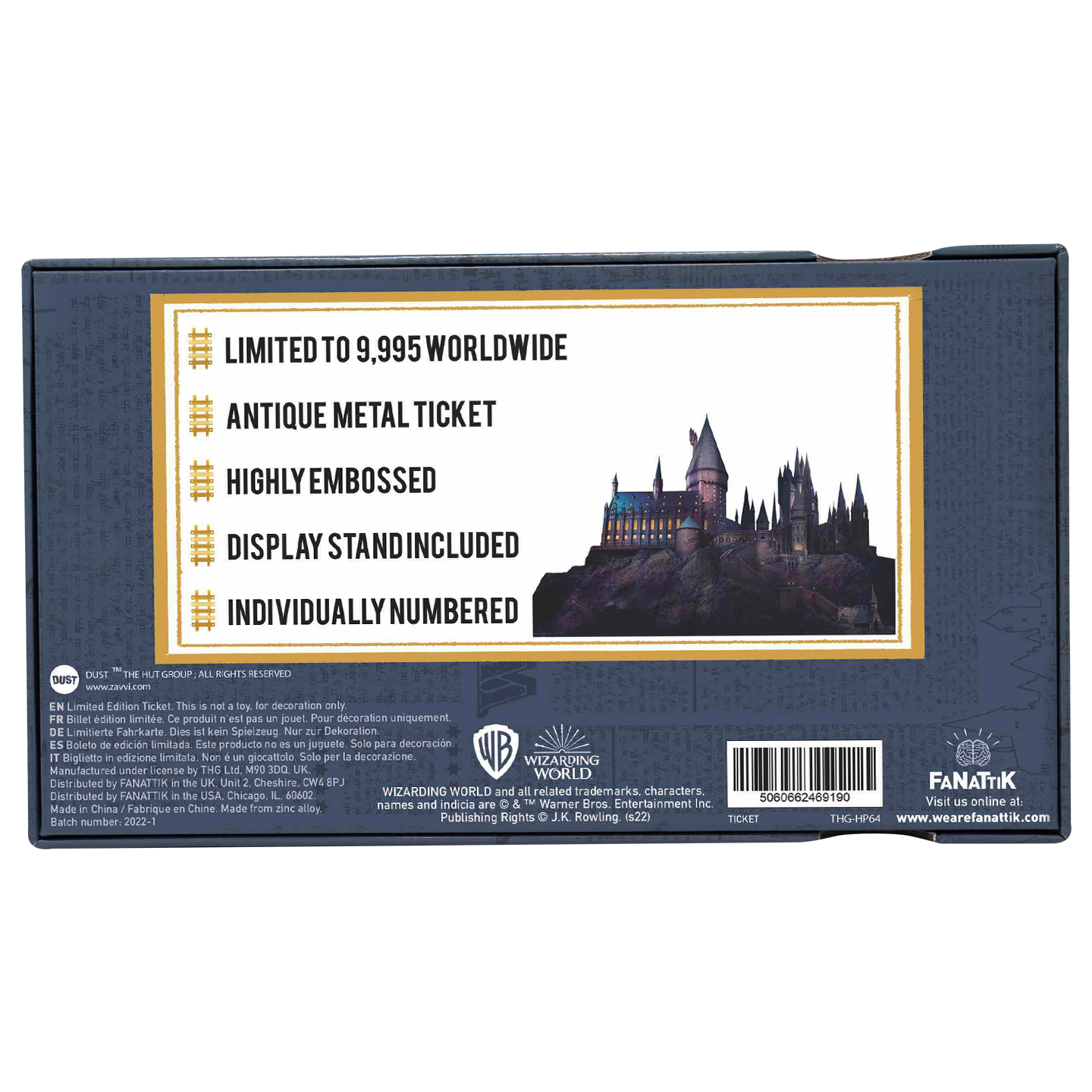 Harry Potter Limited Edition Replica Hogwarts Express Train Ticket