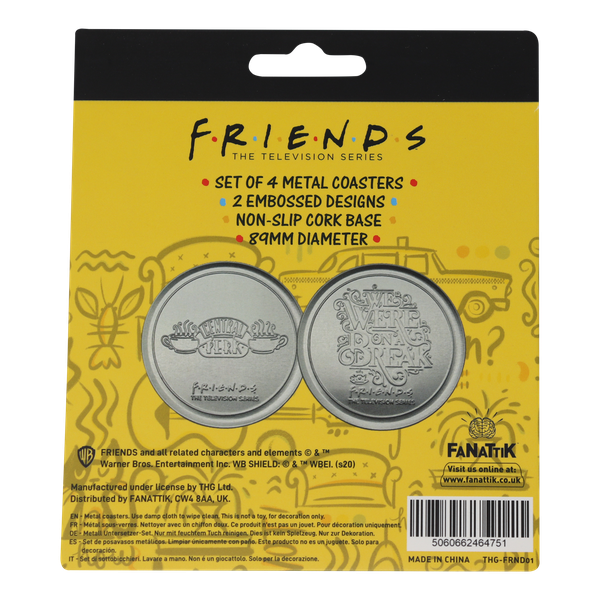 Friends Set of 4 Embossed Metal Coasters