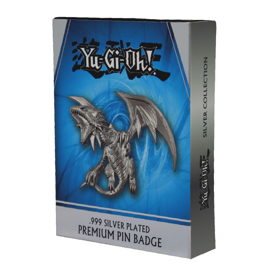 Yu-Gi-Oh! Limited Edition Blue Eyes White Dragon .999 Silver Plated XL Pin Badge