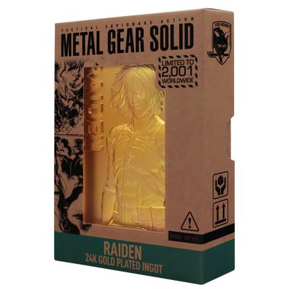 Metal Gear Solid 2 24k Gold Plated Raiden Ingot - Limited Edition