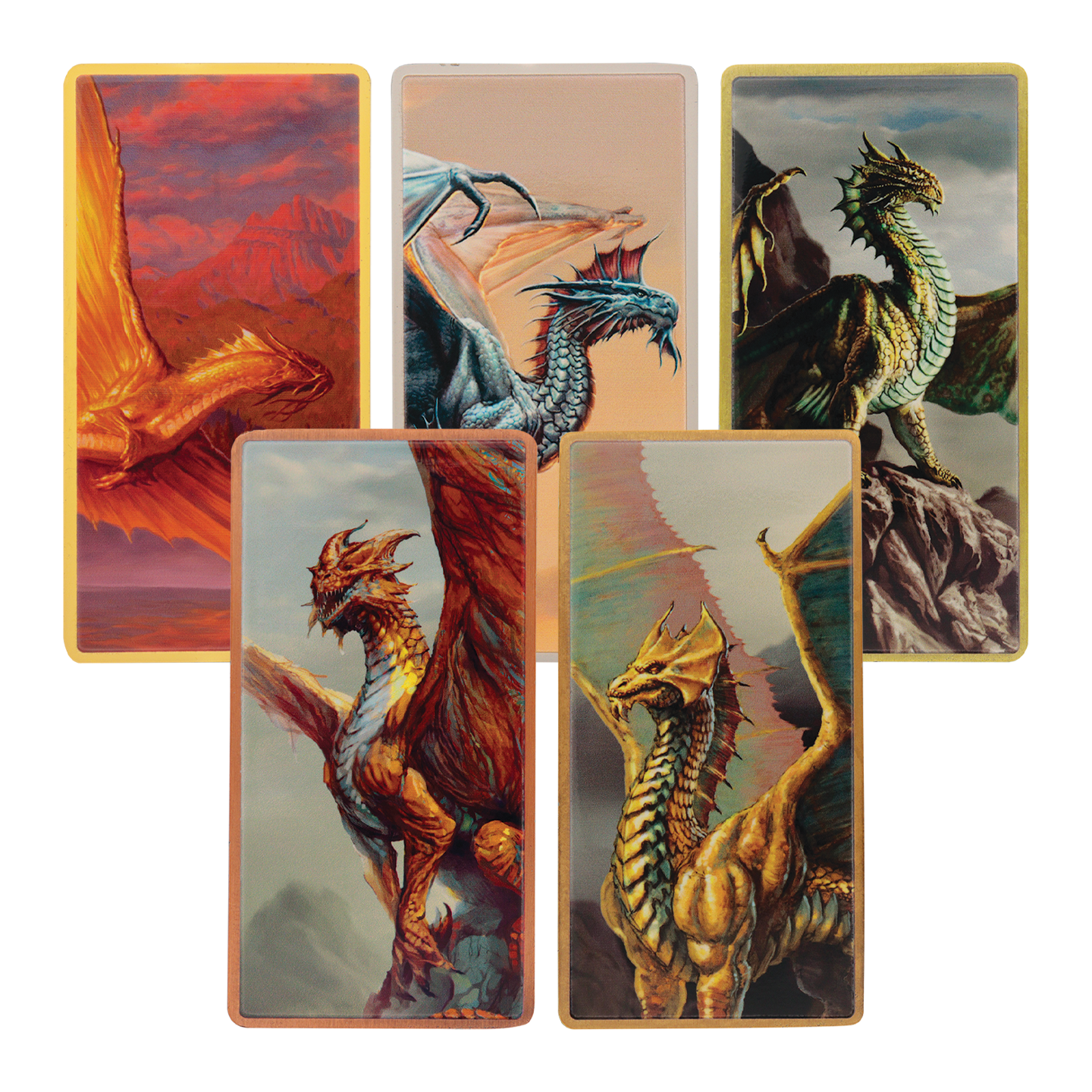 Dungeons & Dragons - Metallic Dragons 5 Piece Ingot Set - Limited Edition