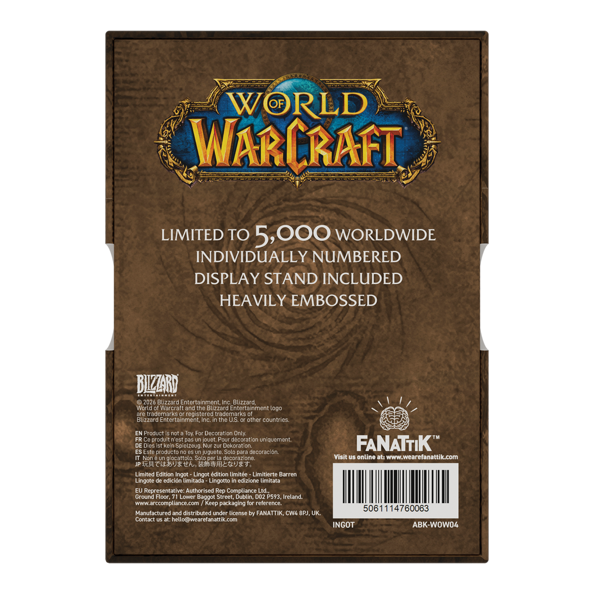 World of Warcraft - Limited Edition Cover Ingot
