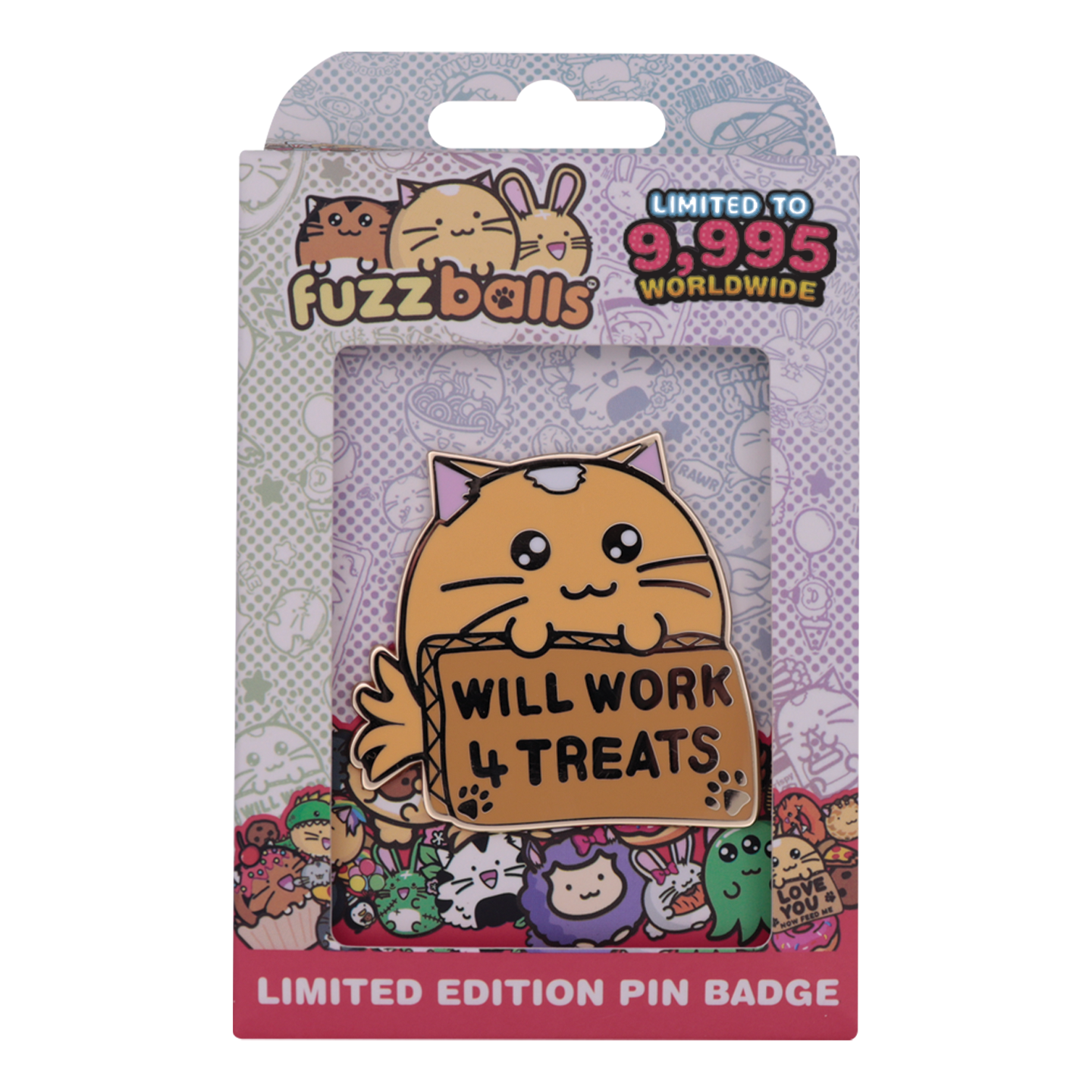 Fuzzballs Whisky Will Work 4 Treats Pin Badge - Limited Edition