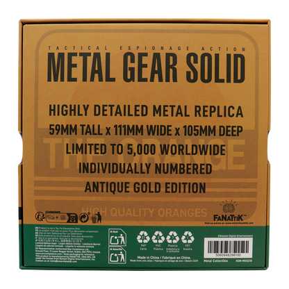 Metal Gear Solid 2 Replica Antique Gold Plated Cardboard Box - Limited Edition