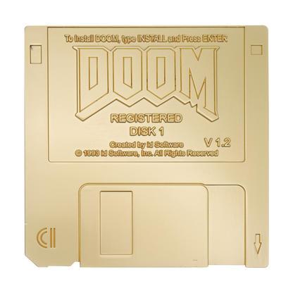 DOOM - Floppy Disk Imitation Gold Plated Replica - Limited Edition