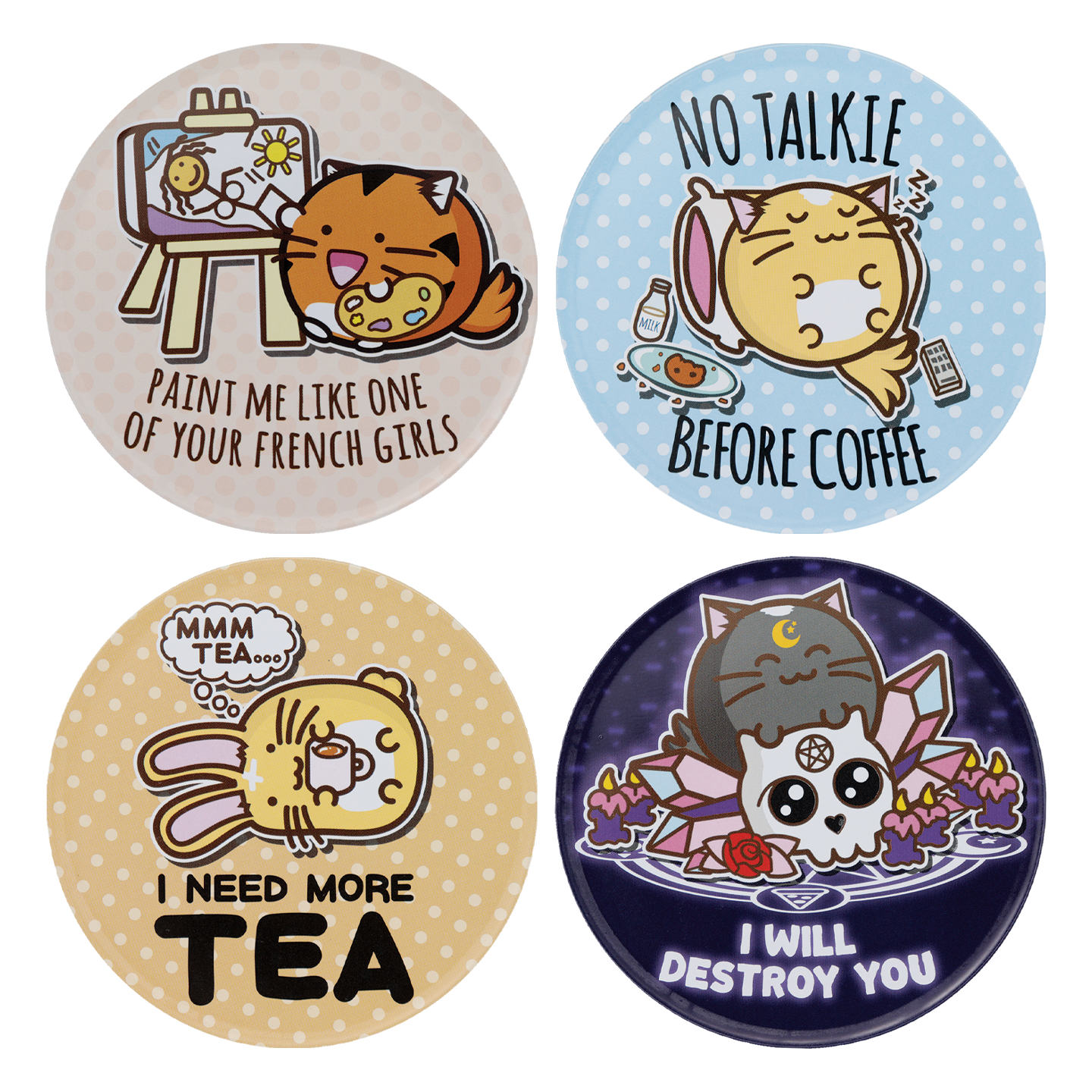 Fuzzballs Set of Four Drinks Coasters
