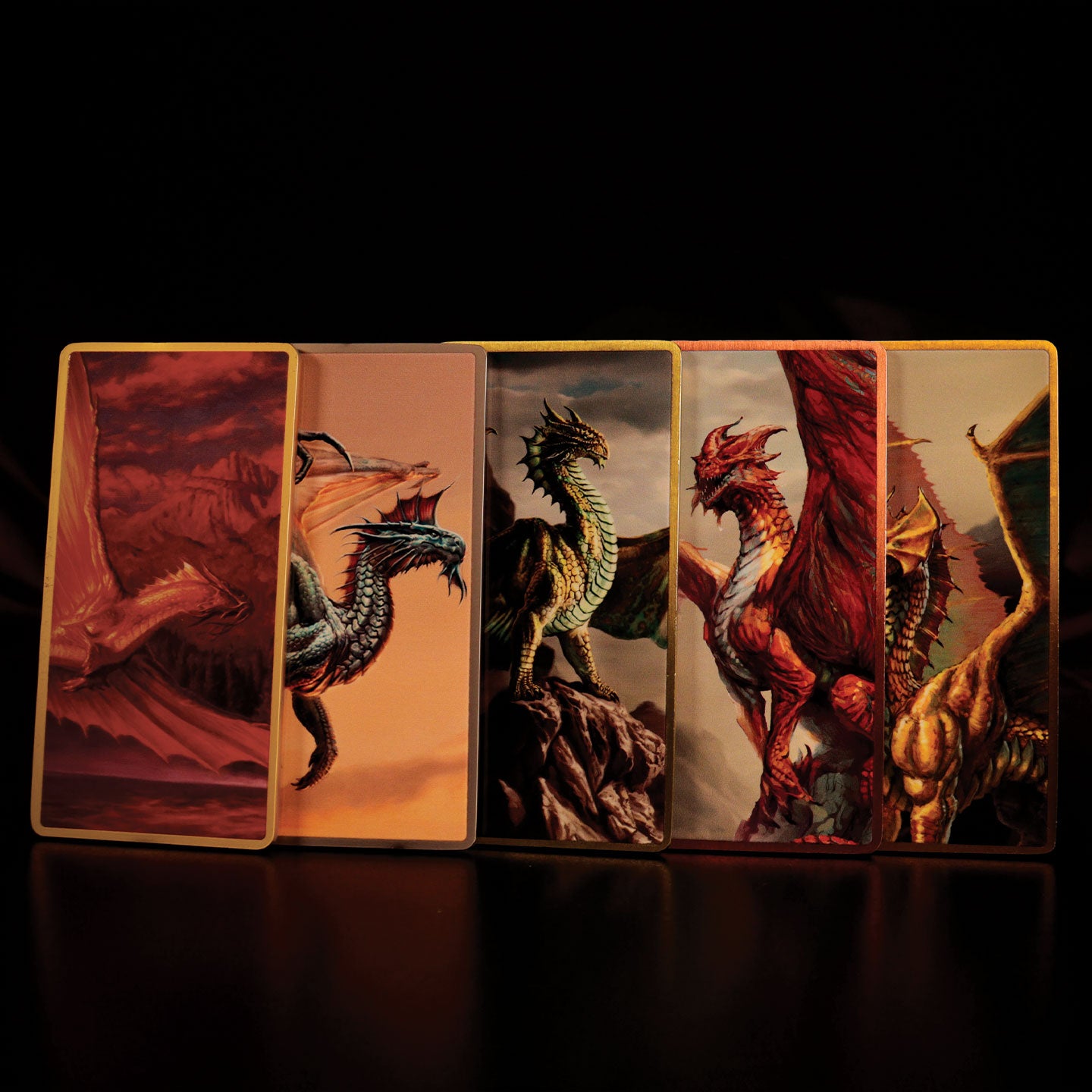 Dungeons & Dragons - Metallic Dragons 5 Piece Ingot Set - Limited Edition
