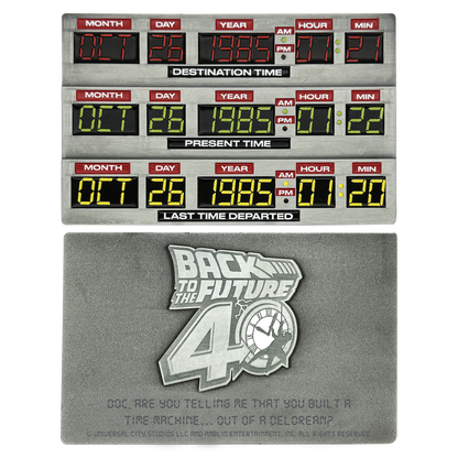 Back to the Future 40th Anniversary Time Circuits Ingot - Limited Edition