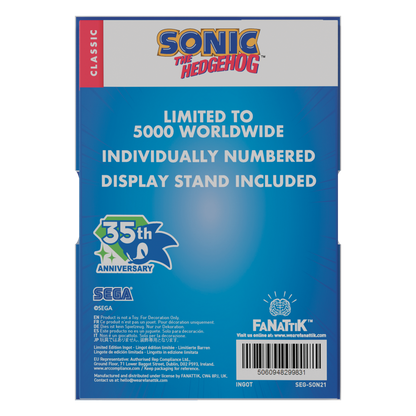 Sonic The Hedgehog - Stained Glass Window Style Ingot - Limited Edition