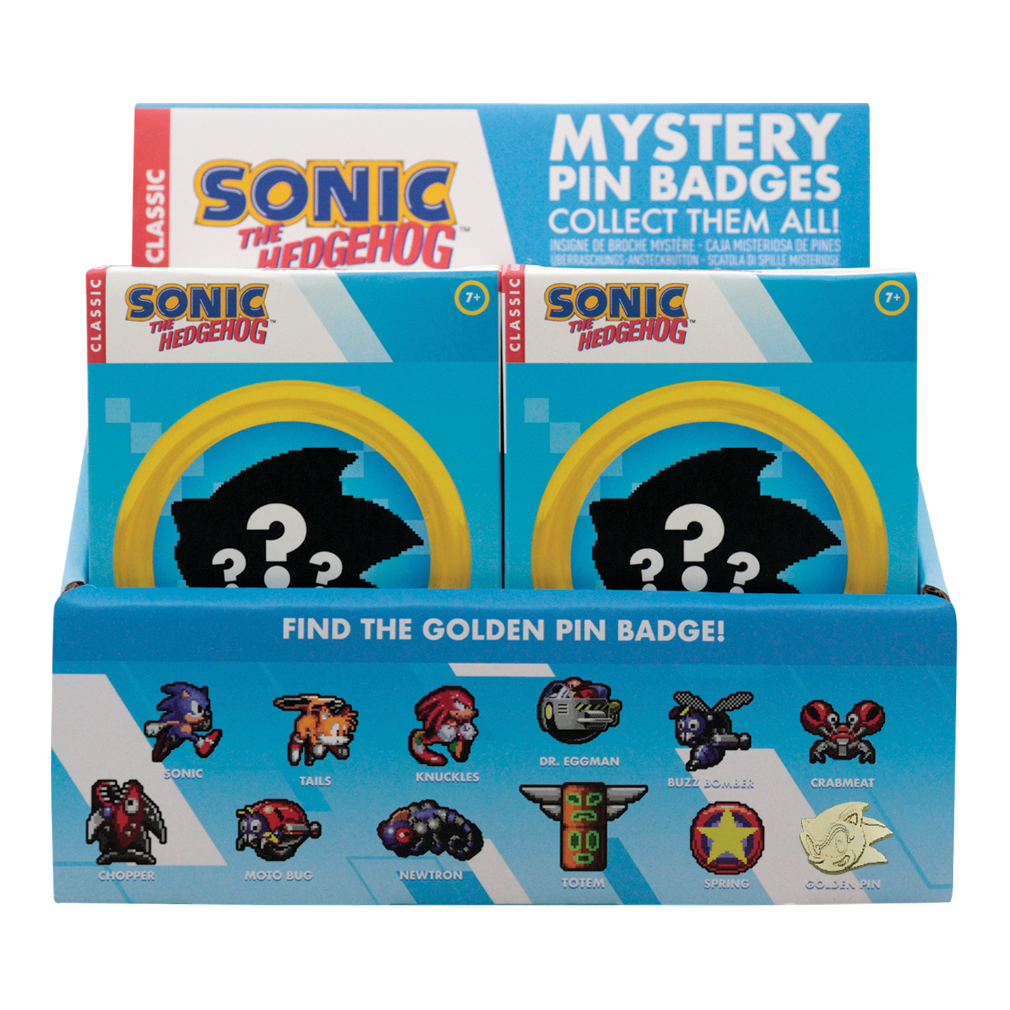 Sonic The Hedgehog - Mystery Pin Badges CDU Contains 12 Blind Boxes