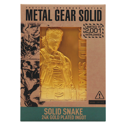 Metal Gear Solid 2 24k Gold Plated Snake Ingot - Limited Edition