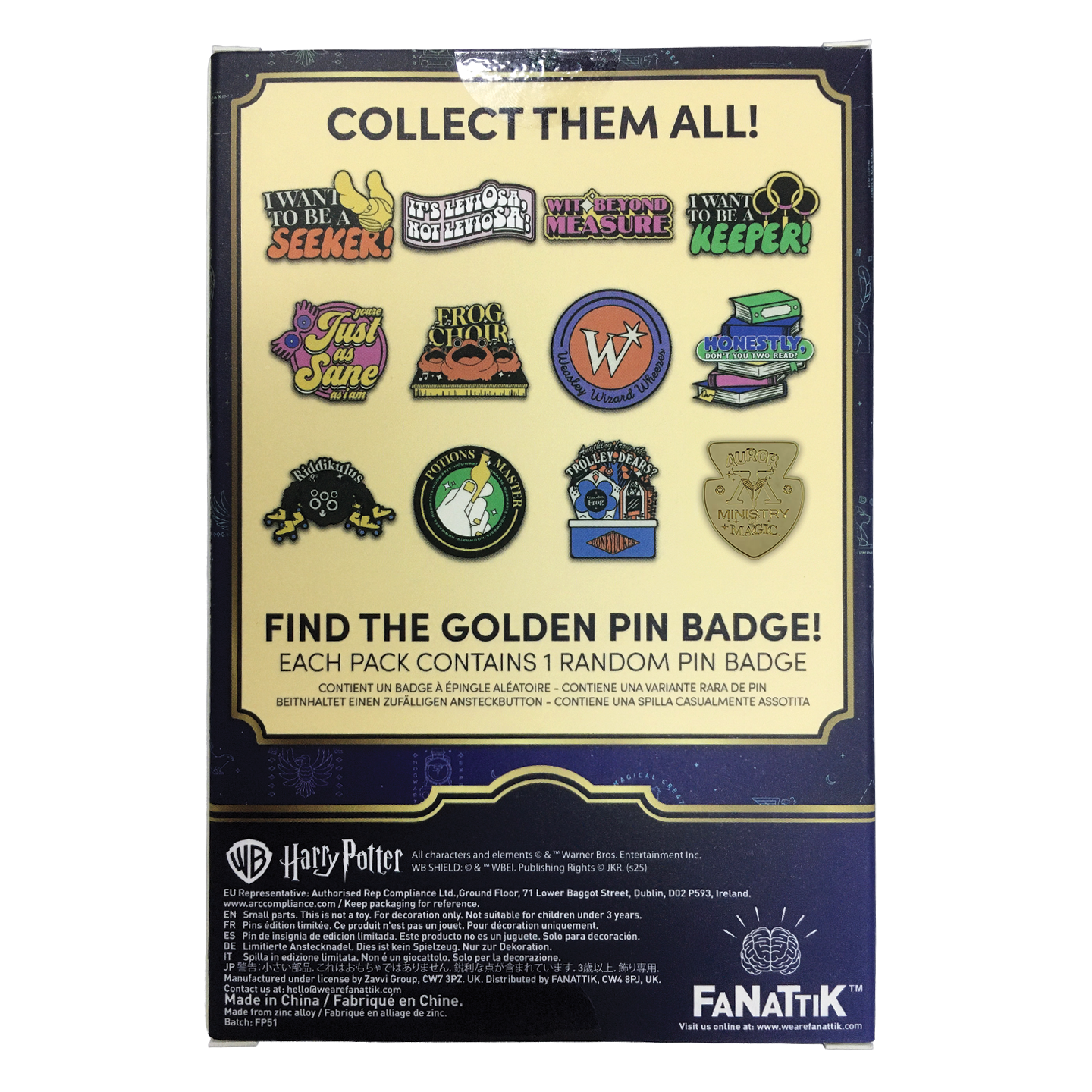 Harry Potter Mystery Pin Badge CDU Contains 12 Blind Boxes