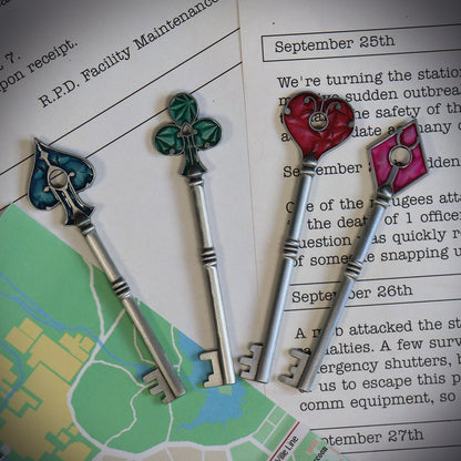 Resident Evil 2 - Set of Card Suit Keys - Limited Edition