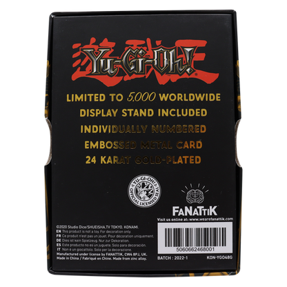Yu-Gi-Oh! Limited Edition 24k Gold Plated Jinzo Metal Card
