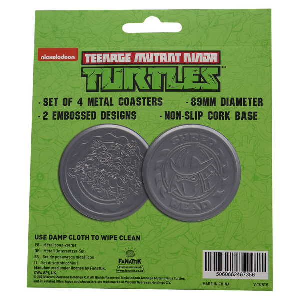 Teenage Mutant Ninja Turtles Set of 4 Embossed Metal Coasters