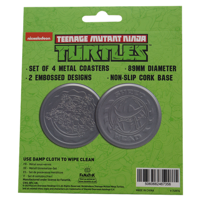 Teenage Mutant Ninja Turtles Set of 4 Embossed Metal Coasters