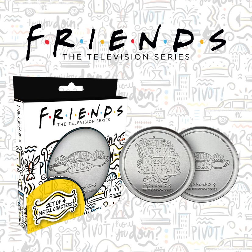 Friends Set of 4 Embossed Metal Coasters