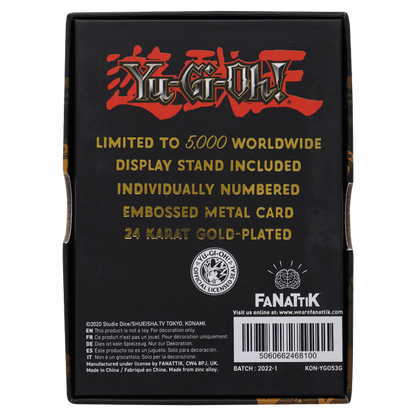 Yu-Gi-Oh! Limited Edition 24k Gold Plated Celtic Guardian Metal Card
