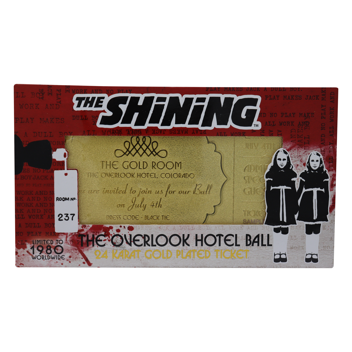 The Shining Limited Edition 24k Gold Plated The Overlook Hotel Ball Ticket