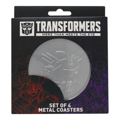 Transformers Set of 4 Embossed Metal Coasters