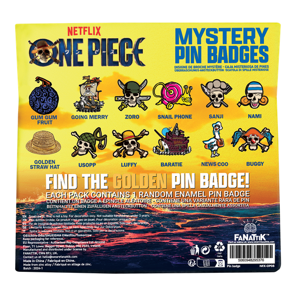 One Piece Mystery Pin Badge CDU Containing 12 Blind Boxes