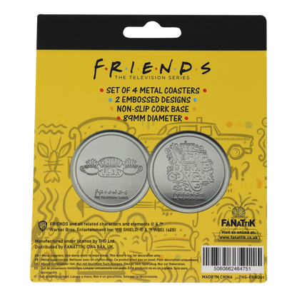 Friends Set of 4 Embossed Metal Coasters